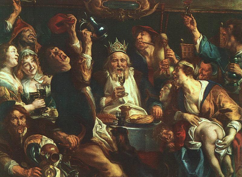 Jacob Jordaens The King Drinks oil painting picture
